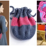 Crochet Drawstring Backpack