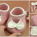 Crochet Bow Shoes For Baby