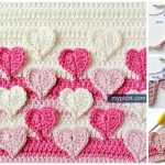 Hearts Multicolored Crochet Stitch Pattern