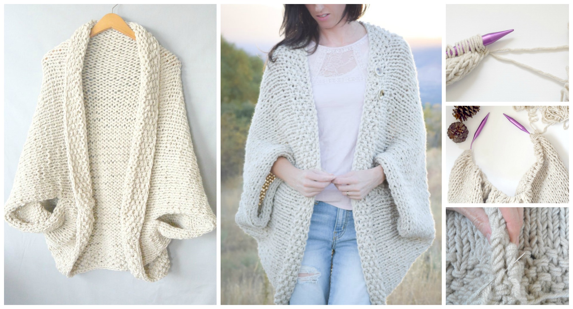 Easy Knit Blanket Sweater Pattern - Pretty Ideas