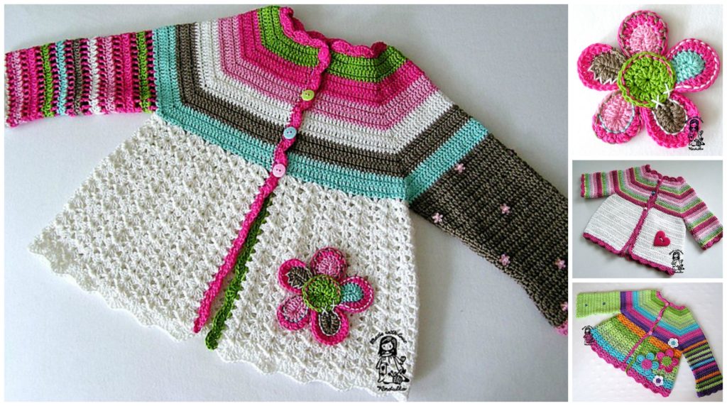 Mothercare White Crochet Flower Cardigan