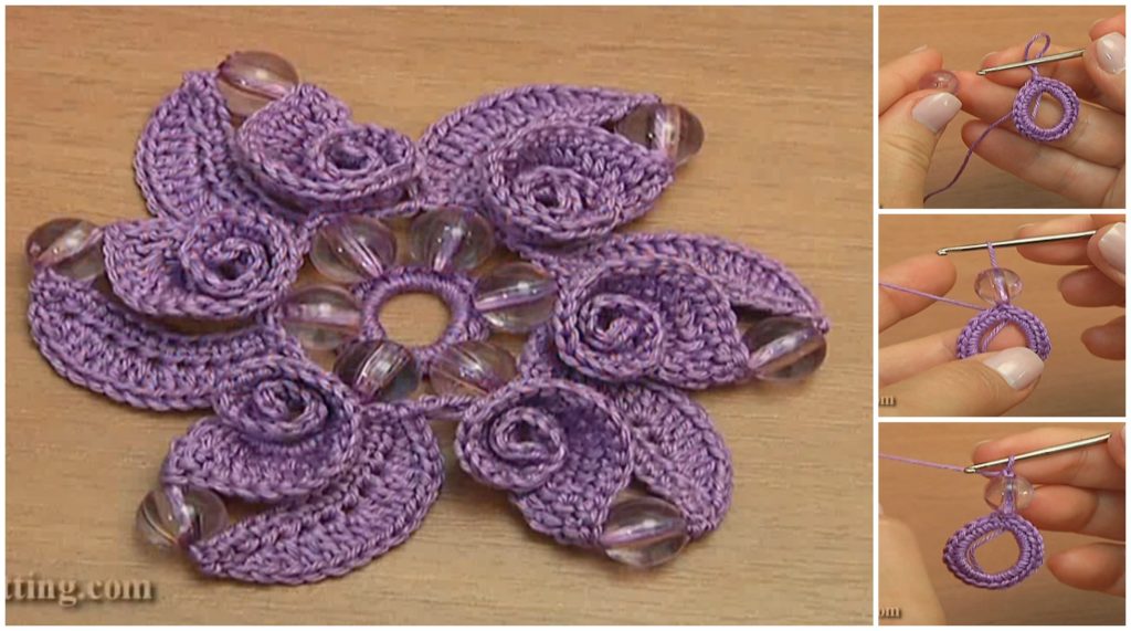 Beaded Flower With Spiral Petals Pretty Ideas