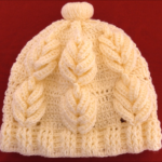 Crochet Beanie With Leaves