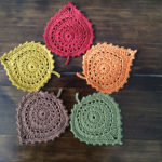 crochet leaf coasters