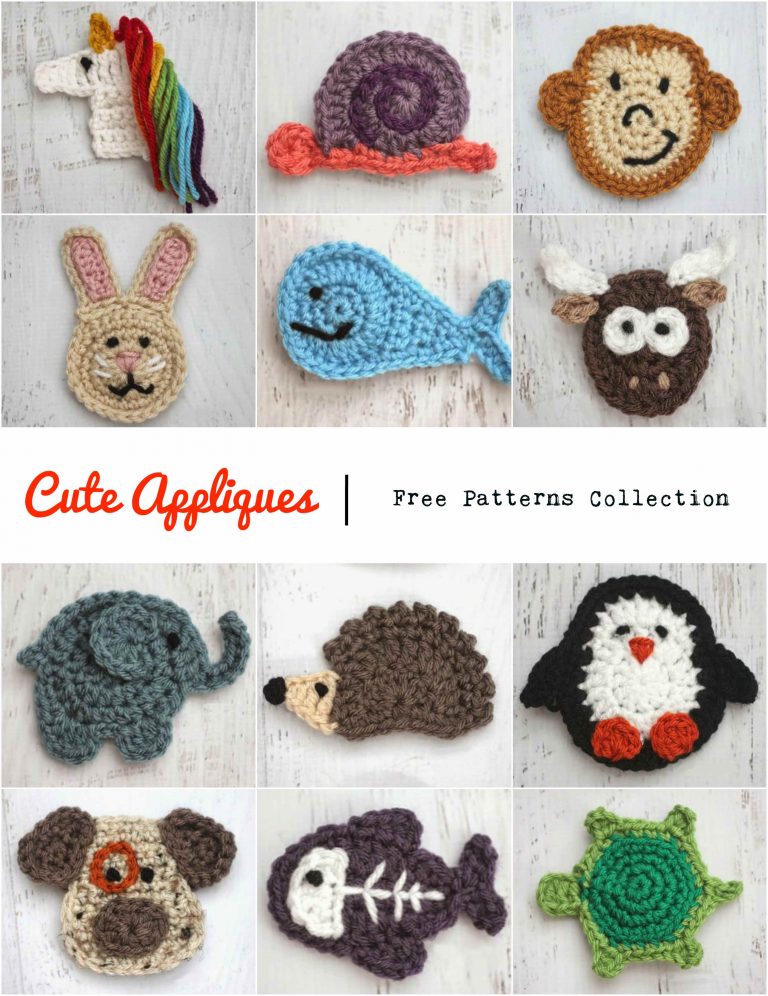 Cute Appliques Crochet Patterns Collection Pretty Ideas