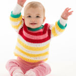 Crochet Striped Cute Pullover