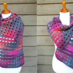 Crochet Heathered Eyelets Wrap