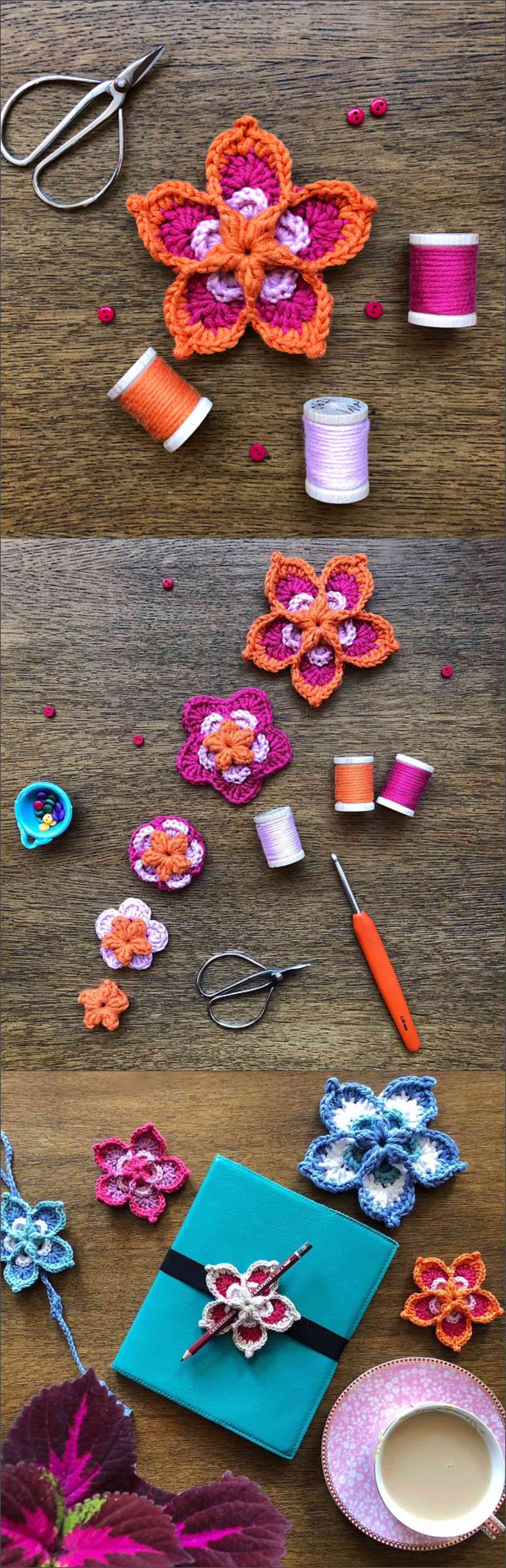 Crochet Flower Brooch