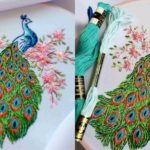 Peacock in Flower Embroidery