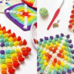 Crochet Rainbow Raindrops Square