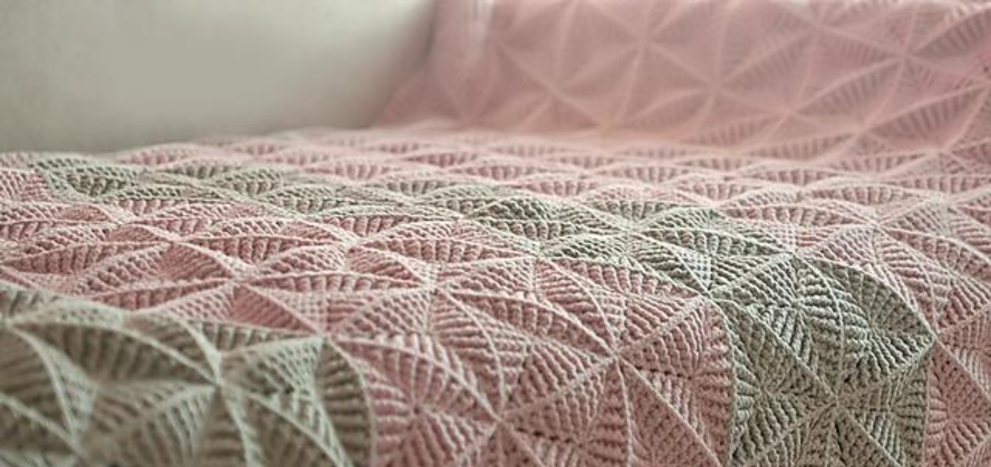 blanket crochet motif pretty 3d triangle
