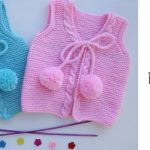 Knit Pompom Baby Vest
