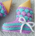 Knit Bubble Baby Booties