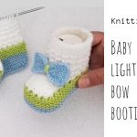 Knit Light Bow Baby Booties