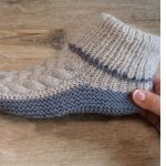 Knit Wide Cable Slippers