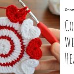 Crochet Coaster With Hearts