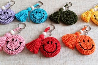 How to Crochet a Colorful Smiley Face Keychain