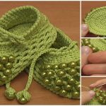 Beaded Crochet Baby Shoes
