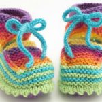 Knit Rainbow Booties