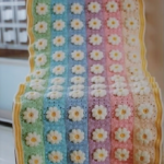 Crochet Rainbow Afghan Blanket With Flowers