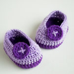 Crochet Violet Butterfly Baby Booties