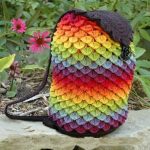 Rainbow Dragon Backpack With Crocodile Stitch