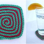 Crochet Square Spiral Coasters