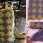 Crochet Entrelac Round Bag