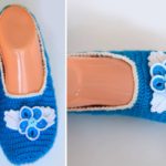 Crochet Home Slippers with Flowers