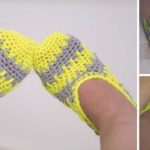 Crochet Phosphor Stripe Slippers