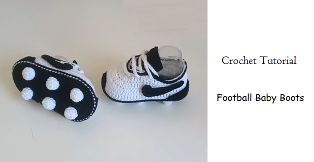Crochet Football Baby Boots