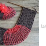 Knit Easy Slippers With Flower