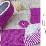 Knit Simple Elastic Slippers with Flower