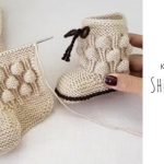 Knit Shell Baby Booties