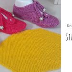 Knit Simple Slippers with Lace