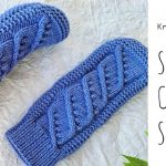 Knit SImple Cable Slippers