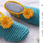 Knit Sunflower Slippers