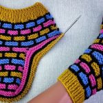 Knit Colorful Blocks Slippers